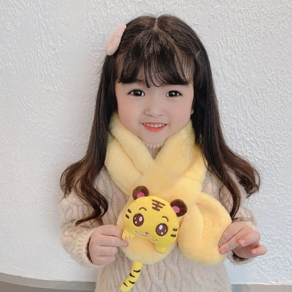 

Осень-зима 2023, мягкий плюшевый детский шарф, милый мультяшный детский плотный теплый шарф для девочек, детский шейный платок, Детские аксесс...