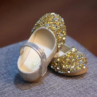 child gold silver leather shoes for kids girls korean baby princess shoes childrens sequins shiny performance shoes new 2022