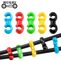 muqzi 10pcs bicycle rotatable 360 degree line pipe buckle mtb bike derailleur shift cable brake s style clips buckle