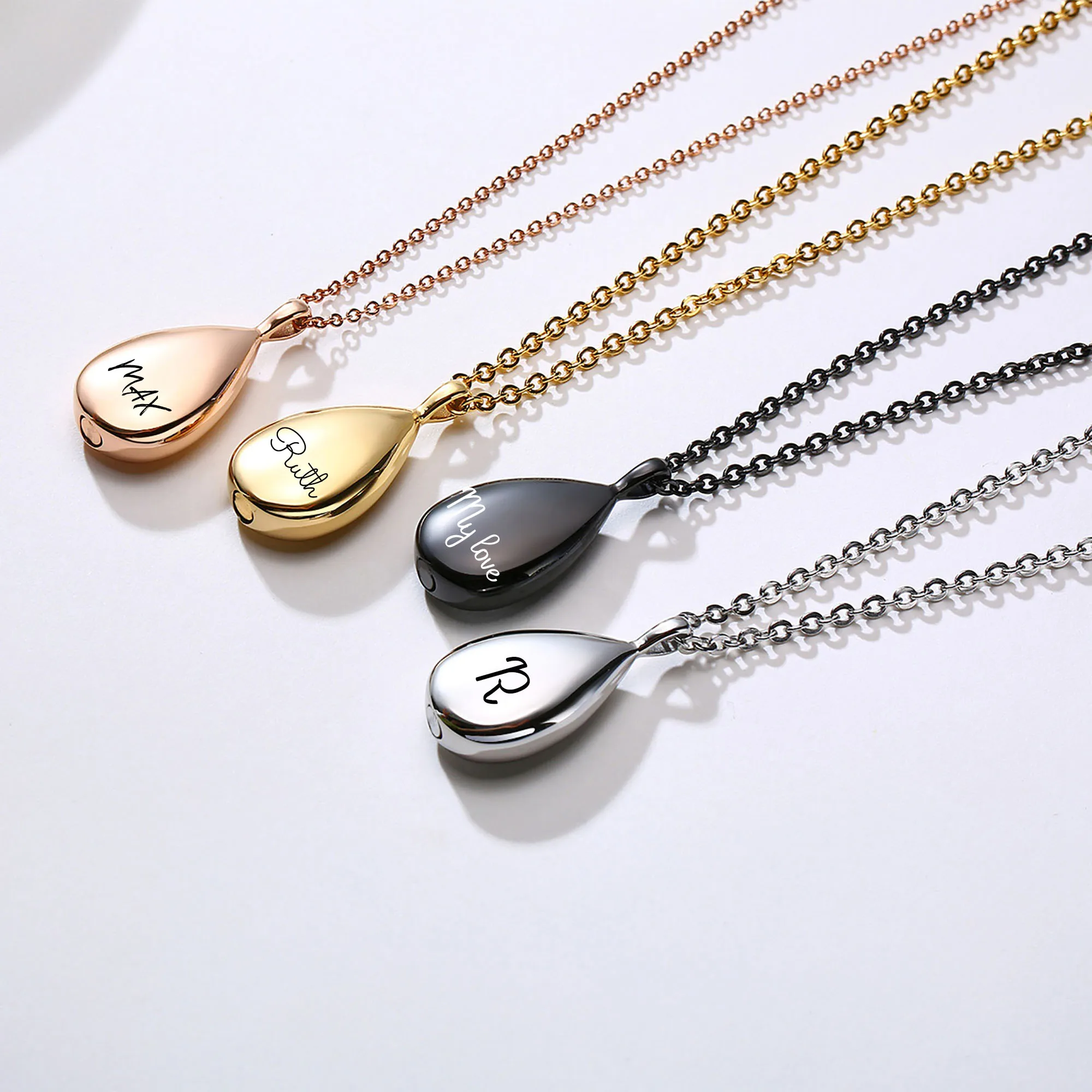 

Индивидуальное ожерелье-капелька с именем питомца на заказ, ожерелье с кулоном в виде золы для кремации, ювелирное ожерелье, прах питомца, с...