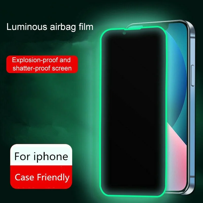 

Светящееся закаленное стекло для iPhone 13 pro max XR XS 11 7 + SE 12, стекло с полным покрытием, светящееся Защитное стекло для iPhone 6, 7, 8 plus