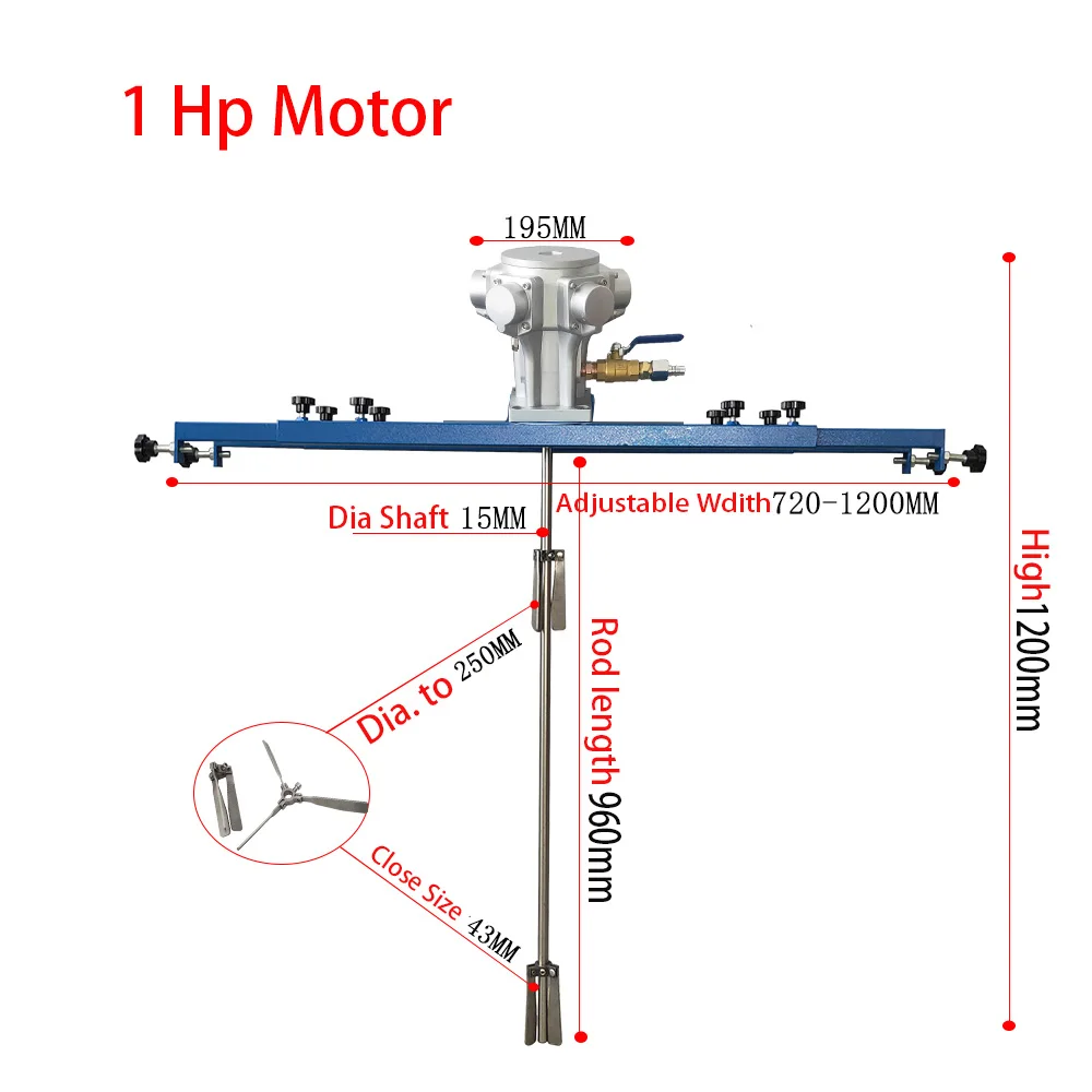 250 галлонов перекрестной балки IBC тонновый ствол пневматический реверсивный