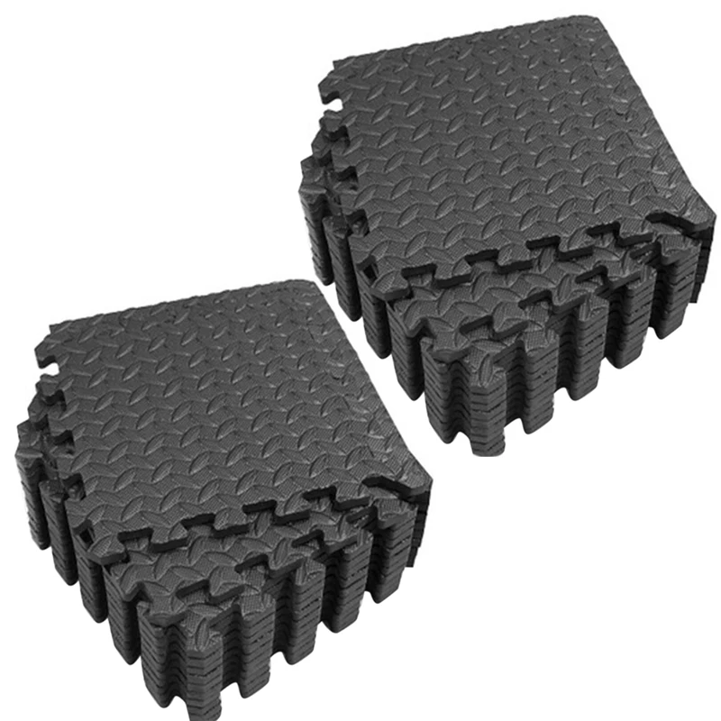 

New-24Pcs коврики и домашние коврики для пола в тренажерном зале, коврики для упражнений, матовые напольные коврики из пенопласта, черные напольные плитки