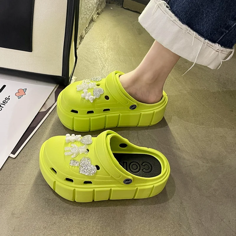 

Ladies Slippers 2022 Summer Women's Shoes Fashion Trend Garden Shoes Platform Shoes Chains Sweet Slippers Casual Women's Shoes