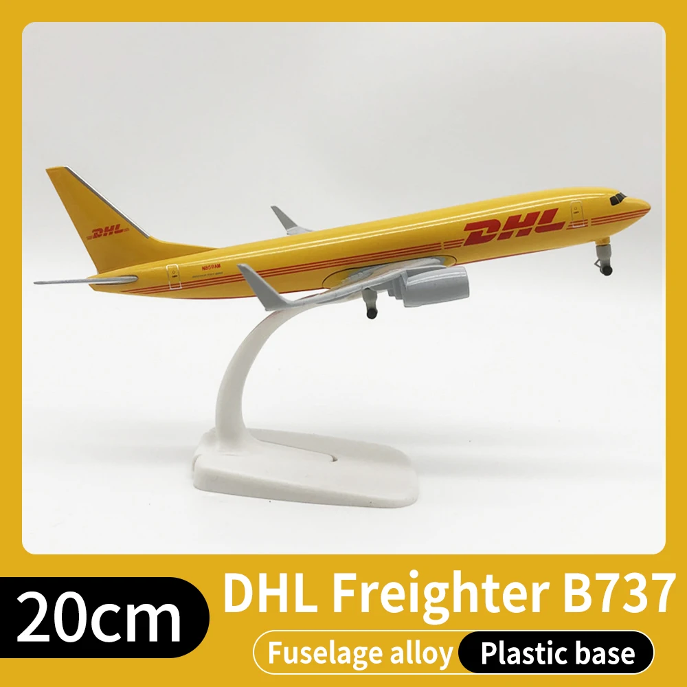 

Metal Aircraft Model 20cm 1:400 DHL B737 Metal Replica Alloy Material Aviation Simulation Children Boys Birthday Gift