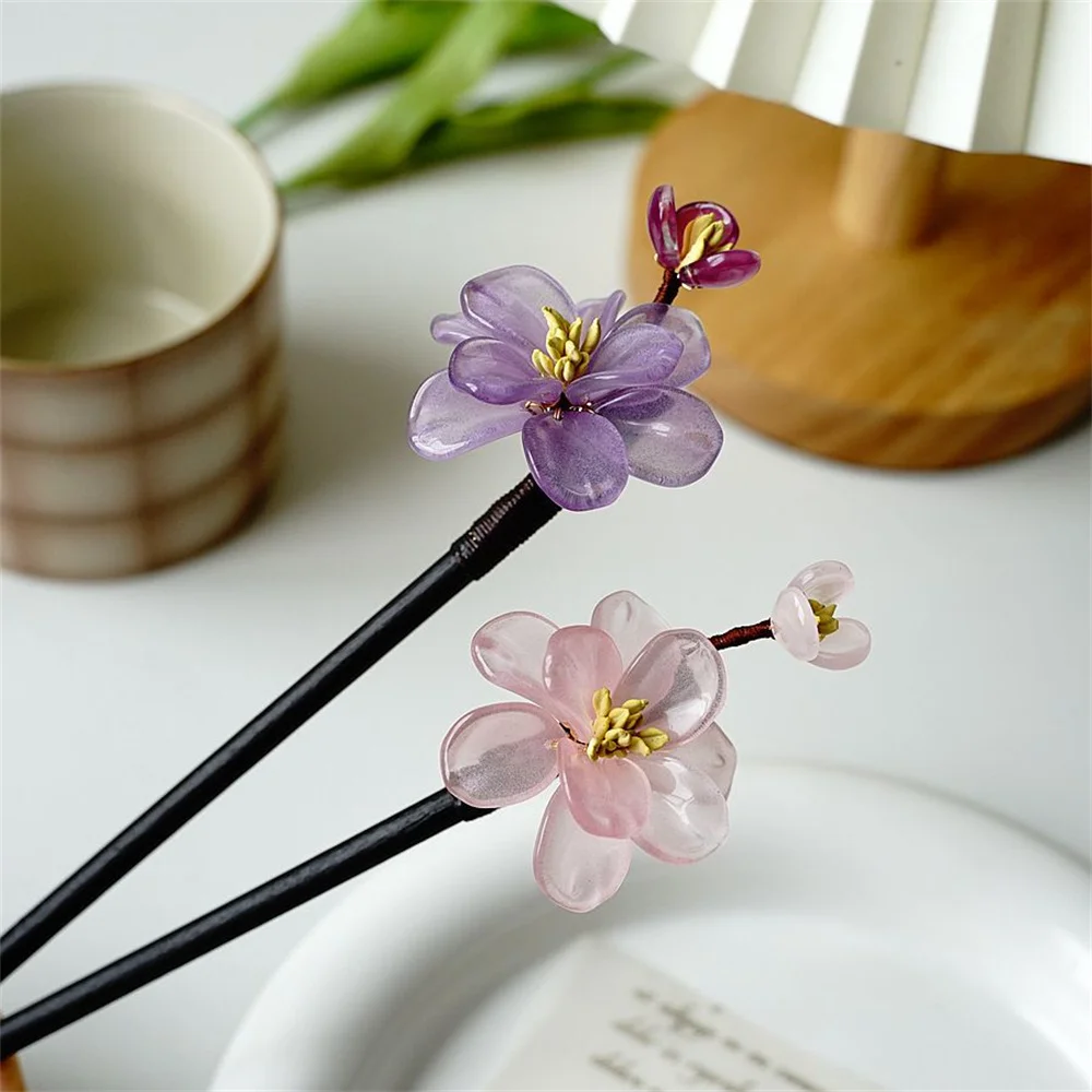 

Заколка для волос с глазурью и цветами из сплава шпилька для волос для девочек Китайская одежда аксессуары для чонса ювелирные изделия Аксе...