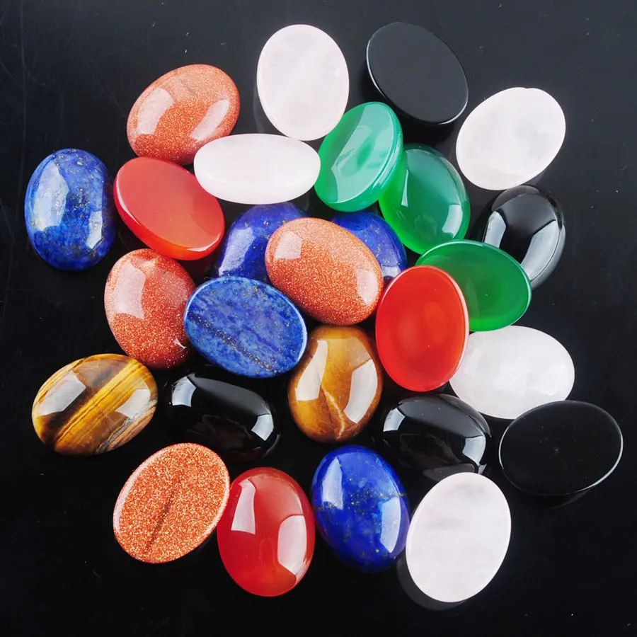 

Натуральные камни овальный кабошон бисер тигровый глаз, Агаты лазурит золотой песок авантюрин без отверстия 15x2 0 мм 20 шт. TBU302