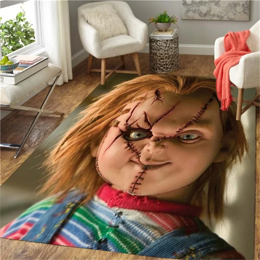 

Bedroom Bedside Floor Mat horror movie Carpet for Living Room Carpets Doormat Print Christmas Decor Anti-slip Washable