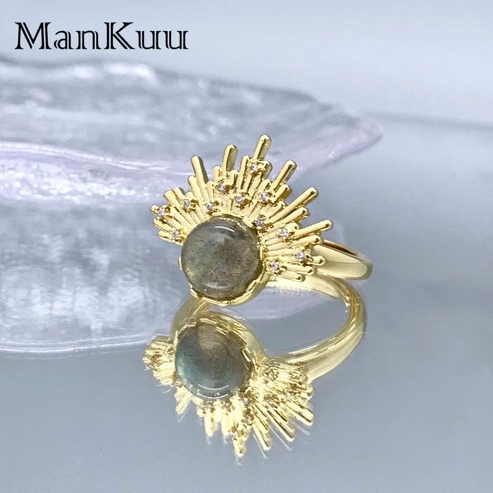 Mankuu модные украшения натуральный кристаллический камень аметист лабрадорит