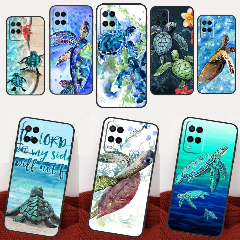 Морская черепаха Бирюзовая Oceanlife для OPPO A57s A53s A17 A57 A77 A5 A9 A76 A96 A15 A16 A52 A72 A91 A54 A74 A58 A78 A98