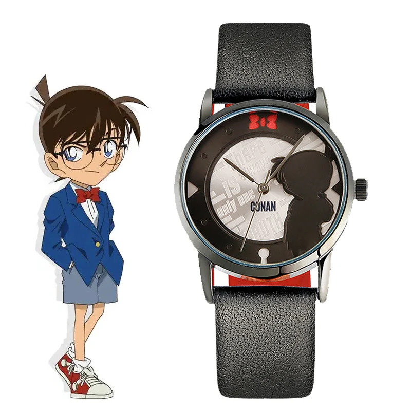 Купи Anime Detective Conan Quartz Watch Cartoon Trend Dial Three Degree Waterproof Casual Style Watch Children Gift Toy за 2,178 рублей в магазине AliExpress