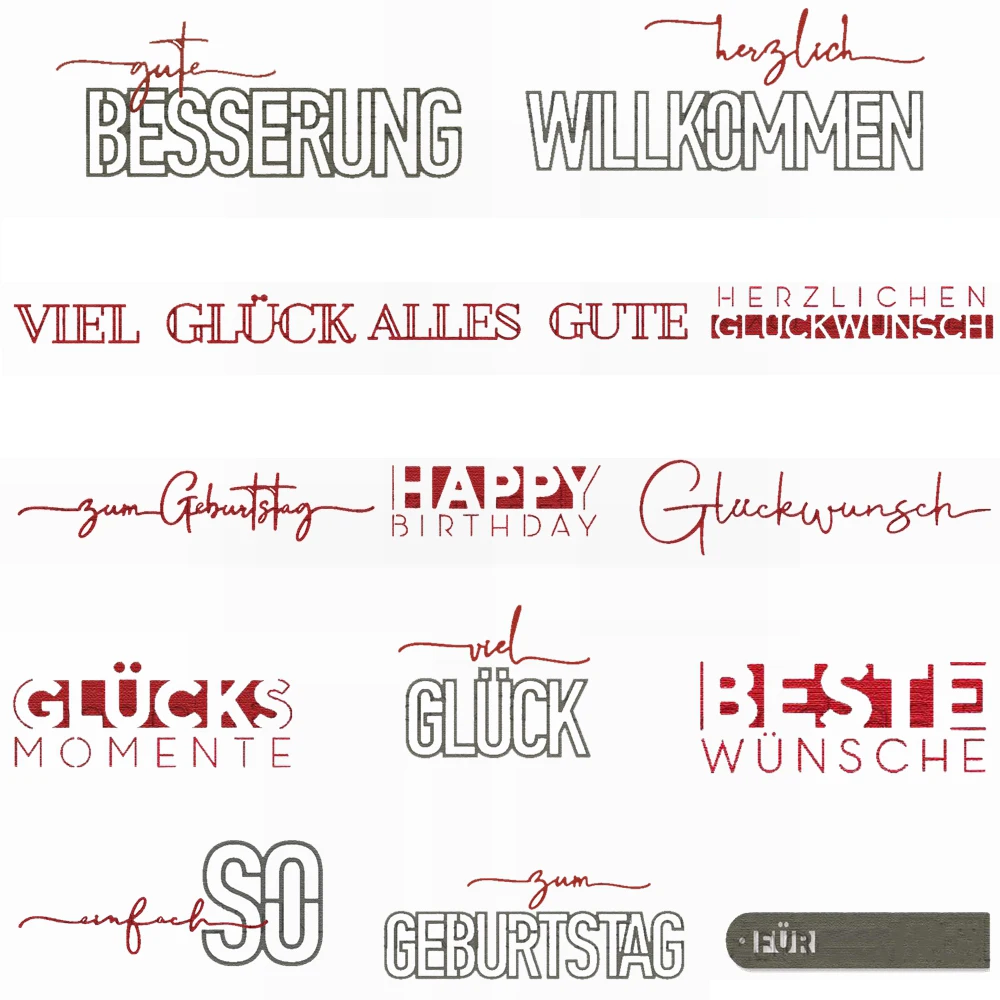 

ALLES GUTE BESSERUNG German Metal Cutting Dies 2023 NEW Cursive Words Die Cut for Scrapbook DIY Crafting Making Template