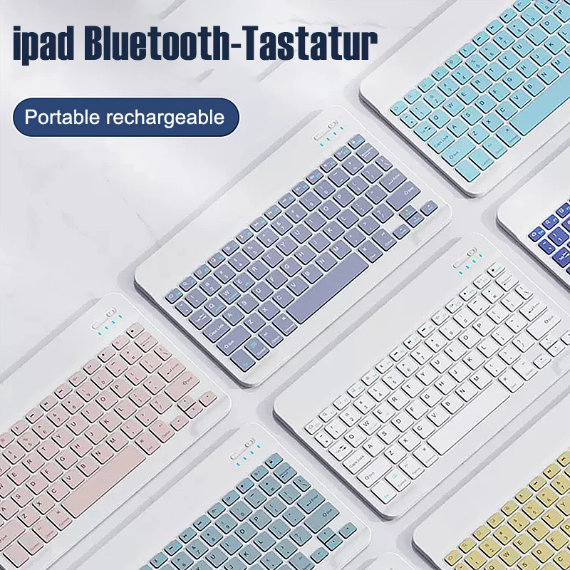 

Bluetooth Wireless Keyboard Mouse Macaron Color Ergonomic Mute External Tablet Keyboard for Android Ios Windows Mac System