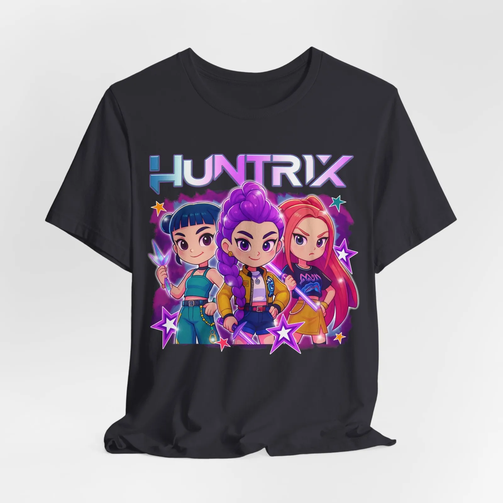 Фото Футболка HUNTRIX в стиле чиби, забавная повседневная футболка, подарок для фанатов, мягкая футболка. №5