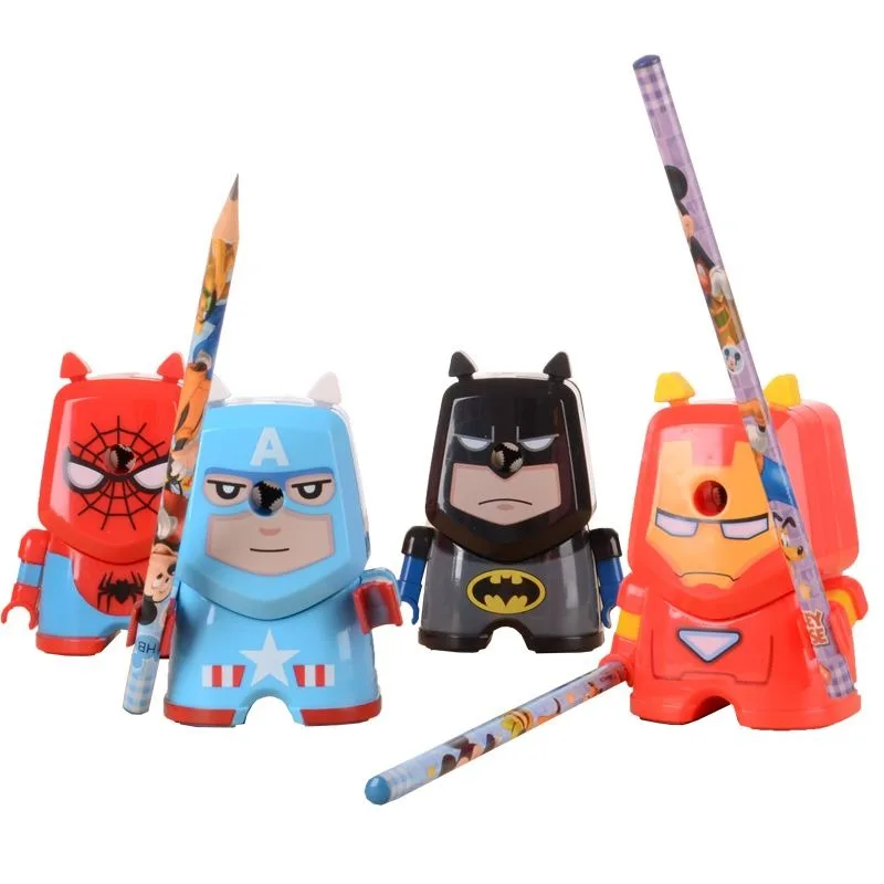 Портативная точилка для карандашей Marvel Человек-паук Капитан Америка Бэтмен