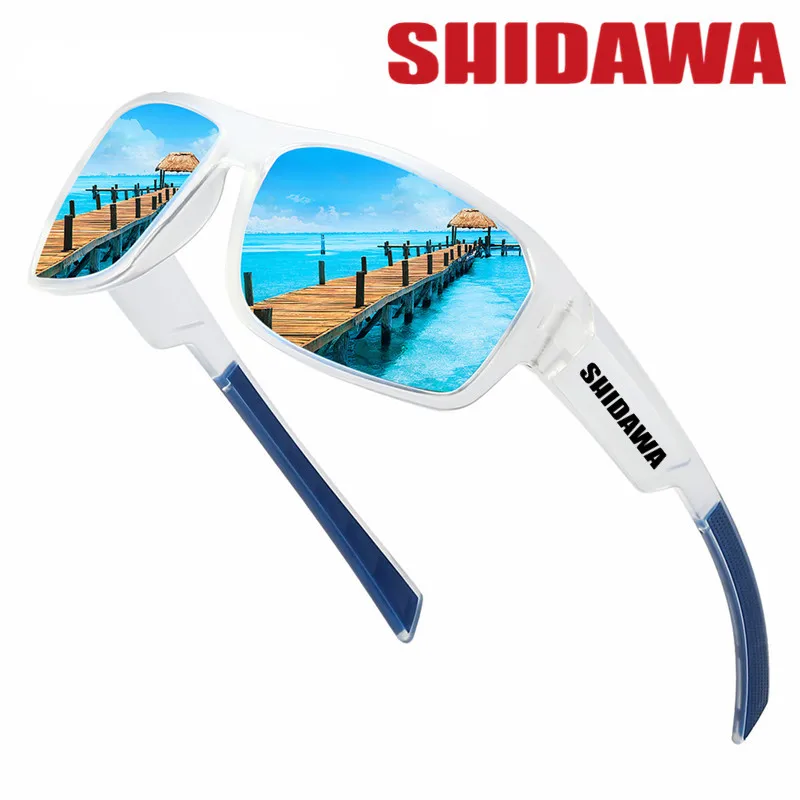 

Мужские поляризованные солнцезащитные очки SHIDAWA, солнцезащитные очки для рыбалки, вождения, езды на велосипеде, с УФ-защитой, дорожные солнцезащитные очки UV400