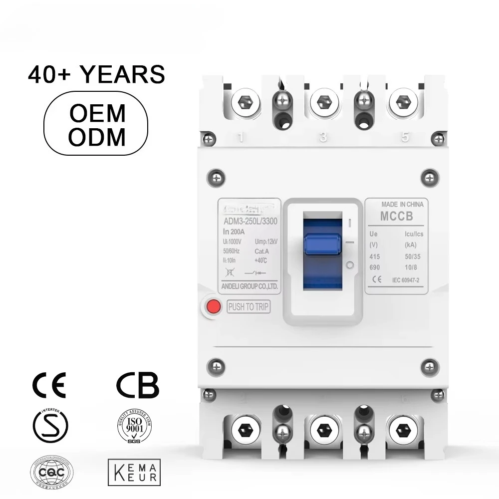 Фото Автоматический выключатель ADM3-250L-3300 250А, 3-полюсный, с цифровой блокировкой, 50/60Гц, сопротивление отключающему току 50кА, 400/690В, класс А №1