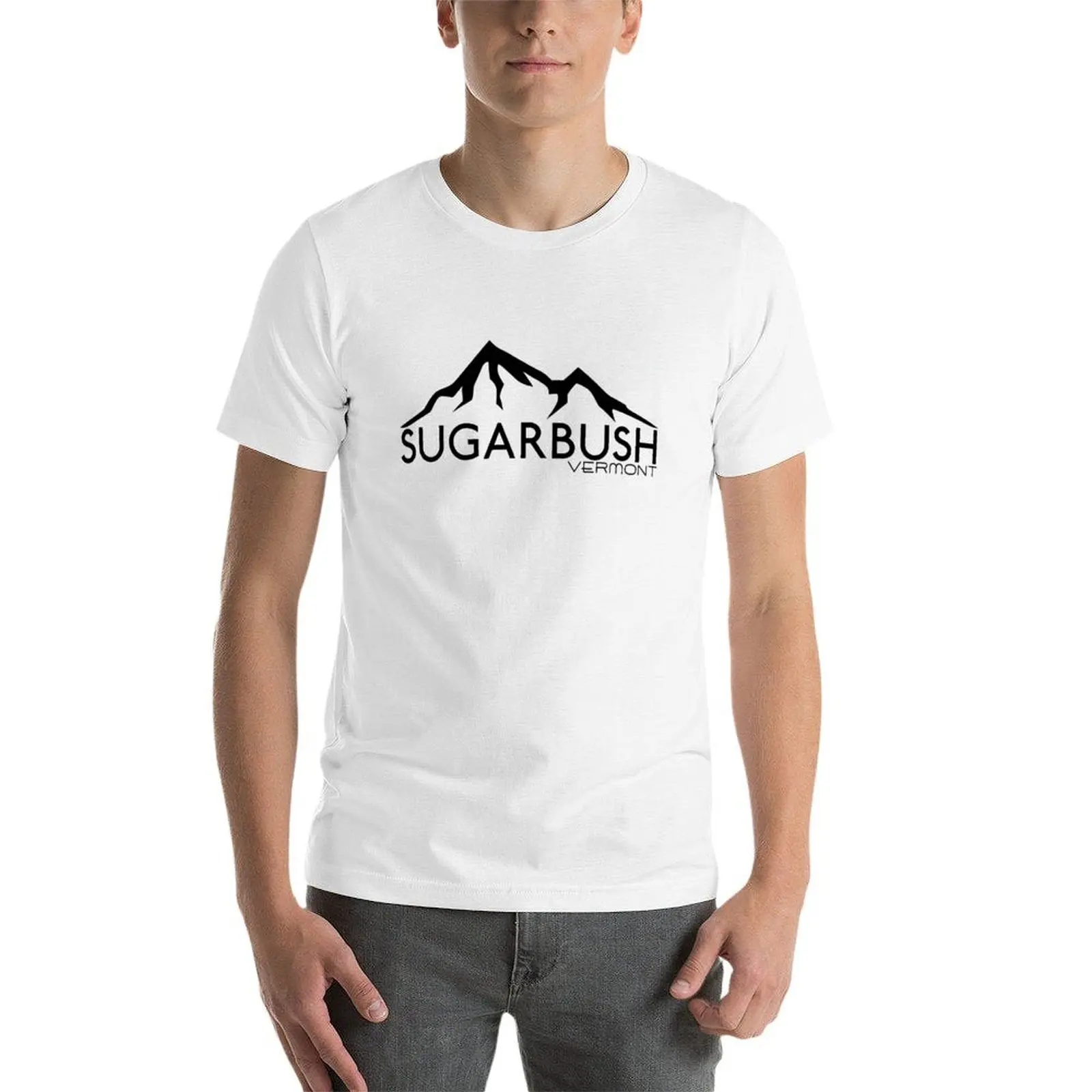 Фото Футболка SKIING SUGARBUSH SKI WARREN VERMONT SNOWBOARDING MOUNTAINS 2, мягкая на ощупь, базовая хлопковая футболка №3