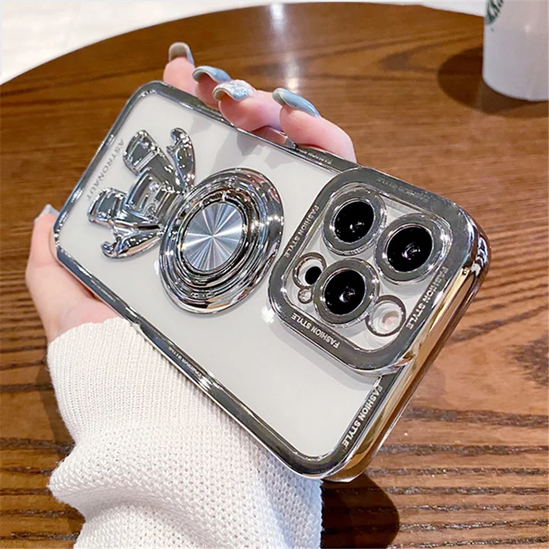 Роскошный силиконовый чехол для iPhone с опорным кольцом подходит моделей 13 12 11 Pro max