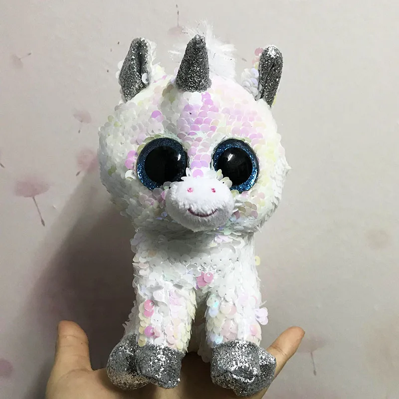 Ty FLIPPABLES бриллиант Белый Единорог 6 дюймов 15 см плюшевые набивные животные