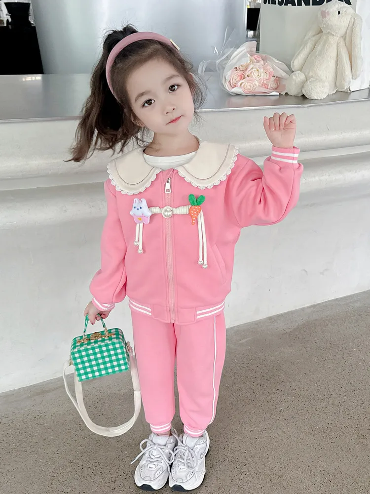 Женский Детский комплект с капюшоном и кукольным воротником осенний Новый