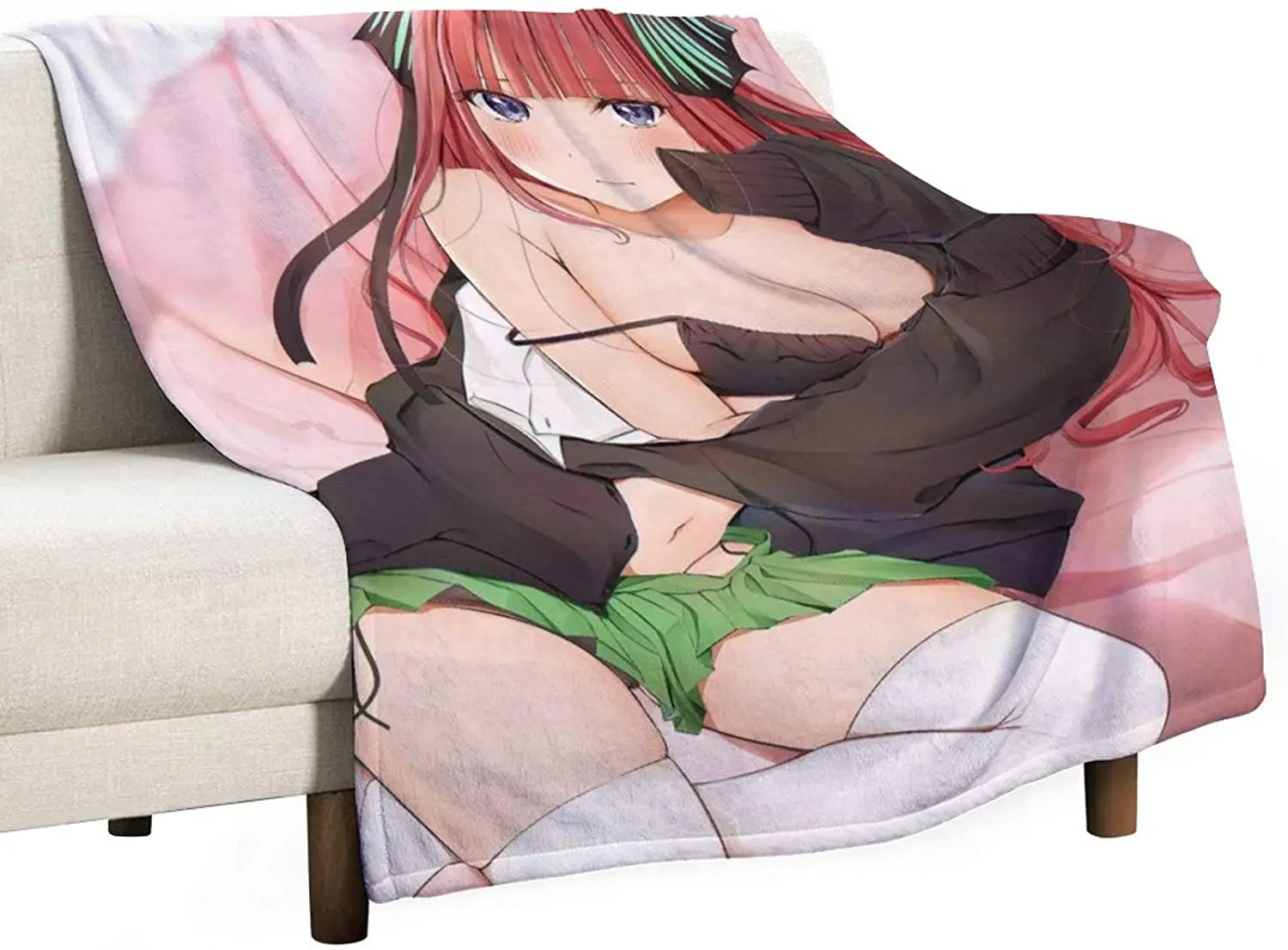 

3D Printed Blanket | Anime Haven Bra Loli Uiri Cartoon Characters Blanket Quilt | Soft Plush Fleece Sherpa Throw Blanket Gift