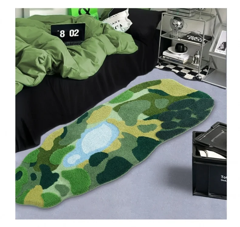 Зеленый лес озеро диван ворсовый ковер домашний Длинный мягкий для спальни