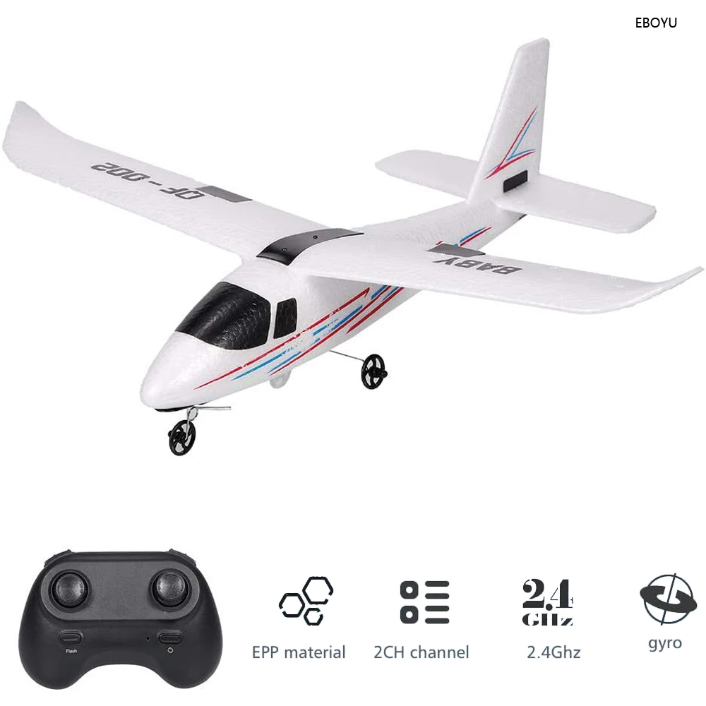 EBOYU QF002 RC самолет 2,4 ГГц 2CH RC самолет Встроенный гироскоп Прочный Пенопласт DIY RC самолет для начинающих детей и взрослых