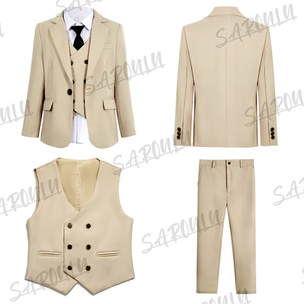 Детский Костюм Из 4 Предметов Цвета Шампанского Классический Высококачественный
