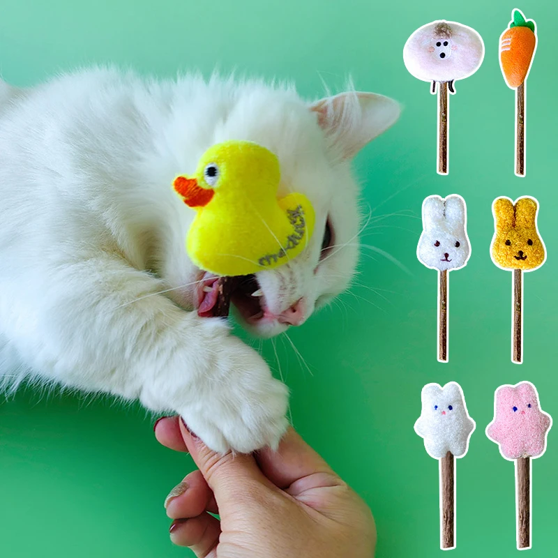 

Cute Catnip Stick Natural Cat Grind Teeth Molar Kitten Chew Toys Treats Healthy Promote Digestion Bite Snack Pet Toy Accessories