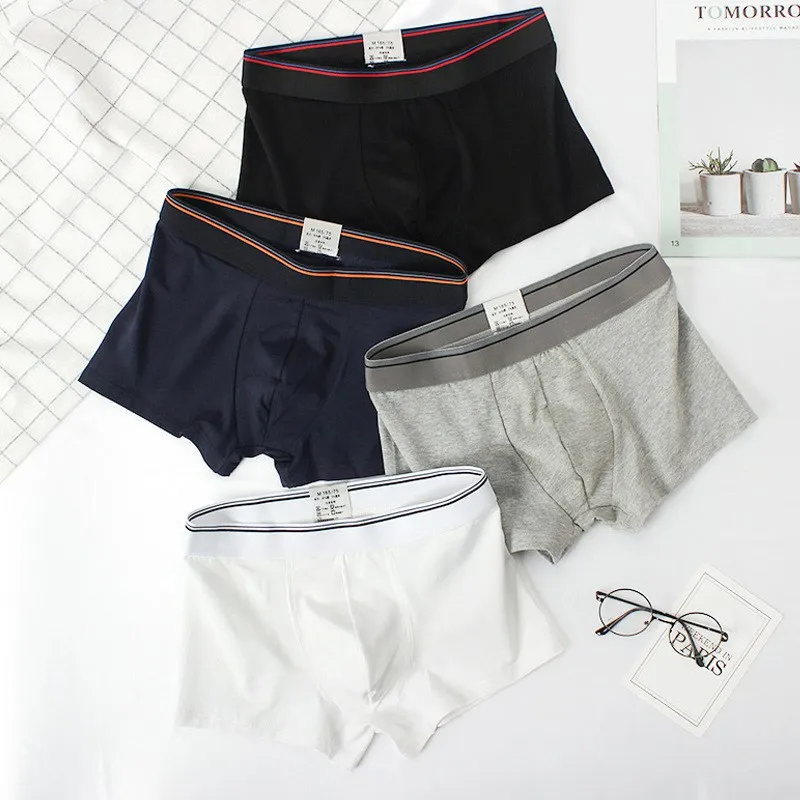 

New Fashion Boxer Underwear Man's Cotton Solid Color Panties U Convex Sexy Underpant Soft Comfortable Underwear Size L-3XL