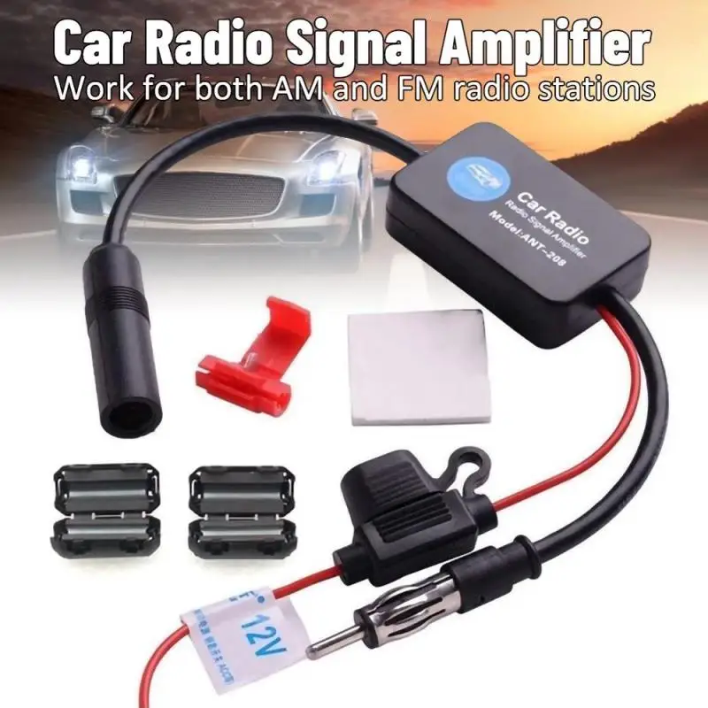 

12V AM FM Signal Amplifier Anti-interference Car Antenna Radio ANT-208 330mm for Marine Car Boat RV FM Booster Amp Accessories