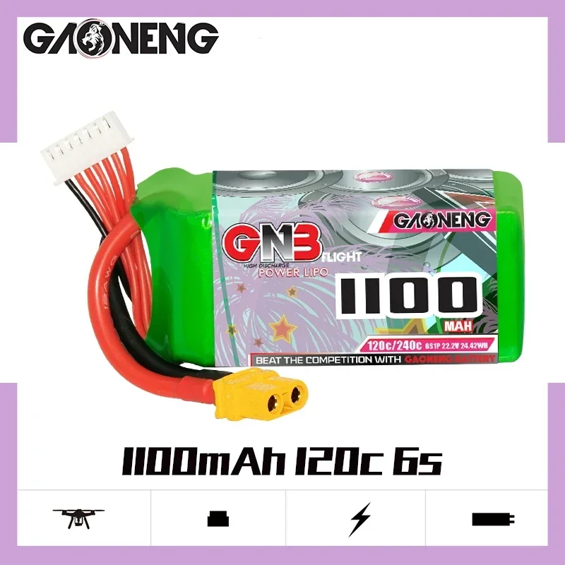 GAONENG GNB 1100 мАч 6S 120C 240C 22 2 В XT60 LiPo аккумулятор Размер от 90 до 150 мм Бесщеточные дроны