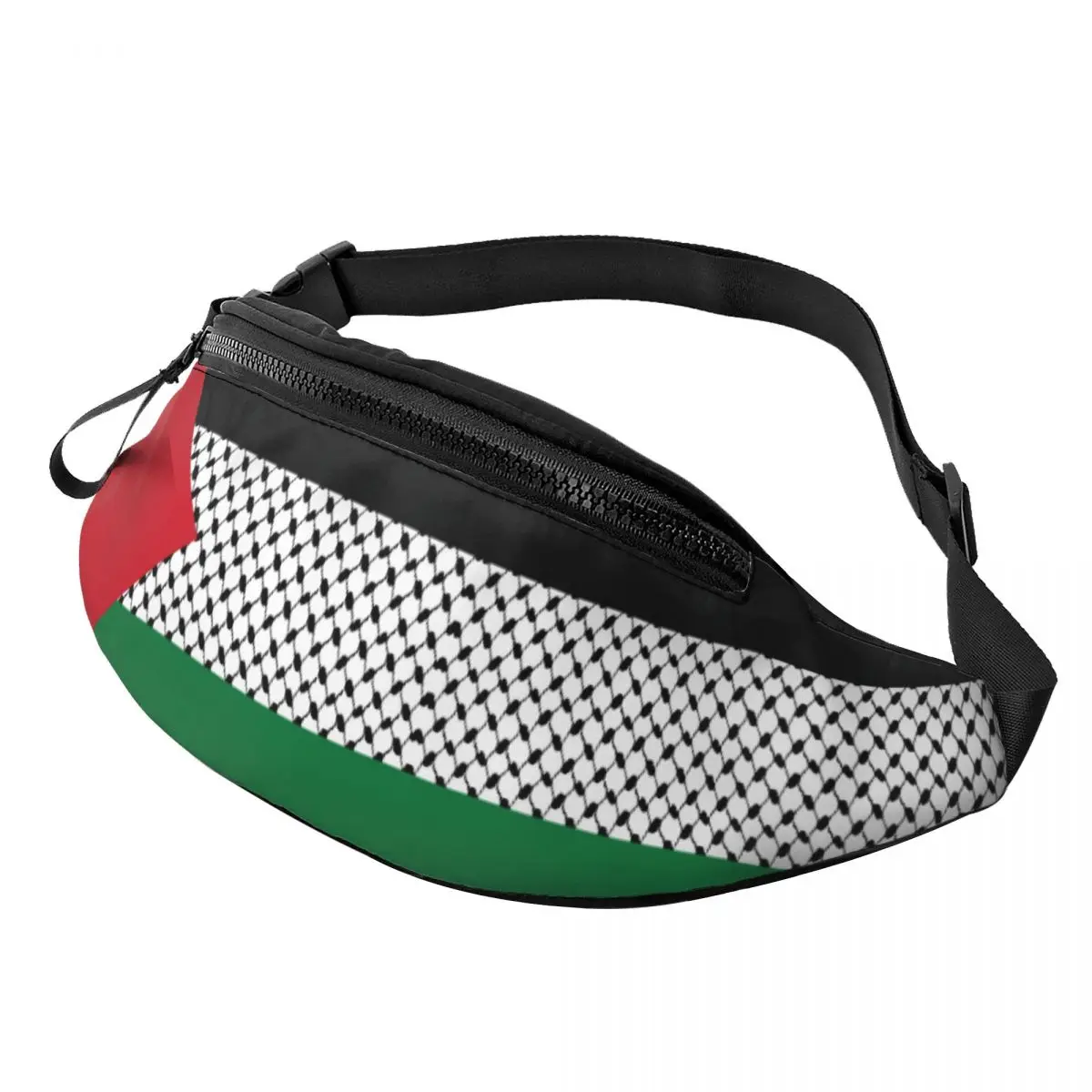 

Palestine Flag Fanny Pack Men Women Palestinian Hatta Kufiya Keffiyeh Pattern Crossbody Waist Bag for Hiking Phone Money Pouch