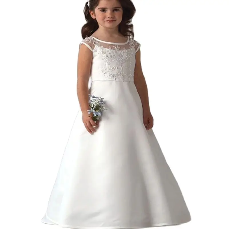 

Лидер продаж, элегантные атласные платья с цветочным принтом для девочек, длинные платья принцессы с аппликацией для вечеринки, конкурса, п...