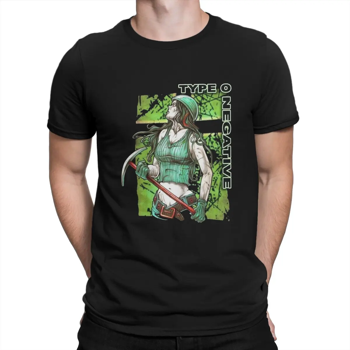 Мужская футболка с круглым вырезом коротким рукавом