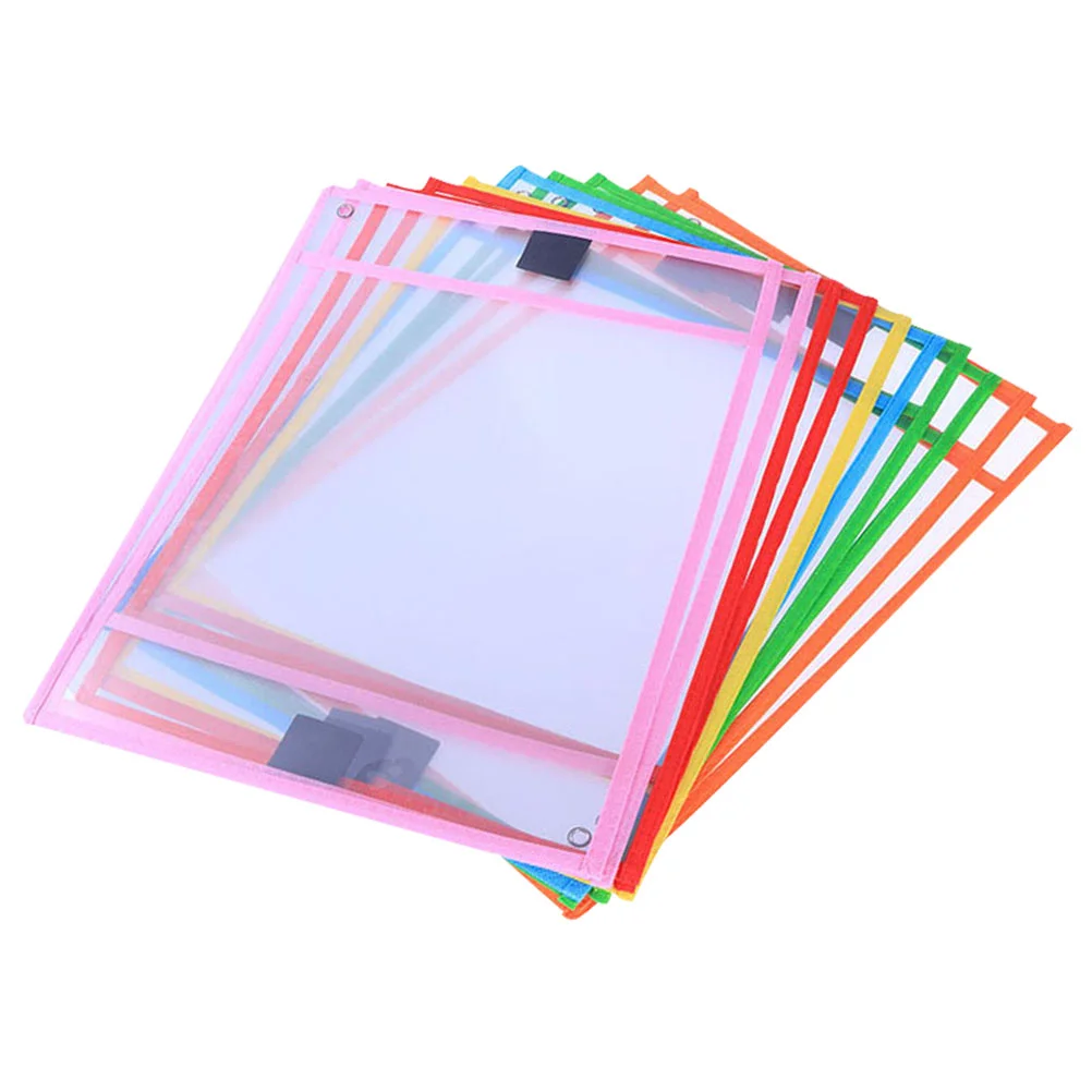 

8 Pcs Erasable File Bag Dry Erase Pockets Plastic Folders Student Stationery Office Crocodile-shaped Pouches Storage Bags