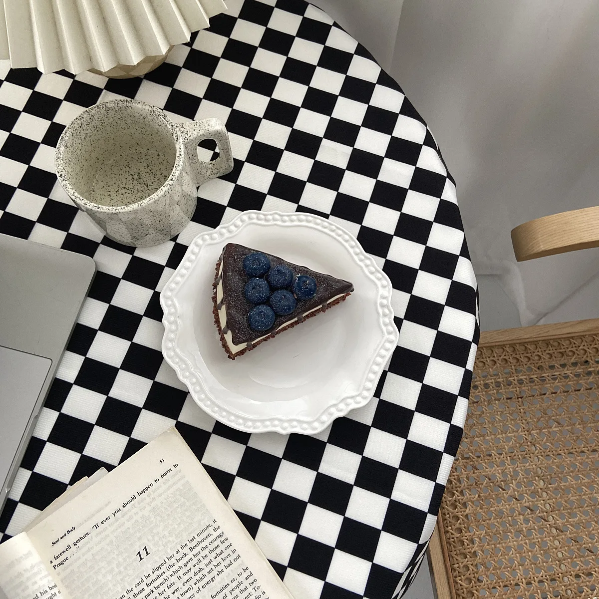 

Black and White Lattice Table Cover Waterproof Rectangular Tablecloths Coffee Tables Table Cloth Party Decoration Nappe De Table
