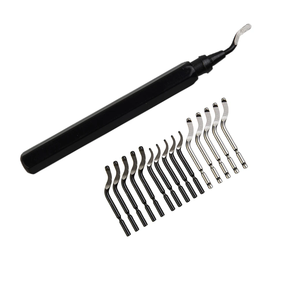 

16pcs Rotary Deburr Blades Set Aluminum Alloy Handle Repair Deburring Tool Kit For Wood Aluminum HSS Hand Tools