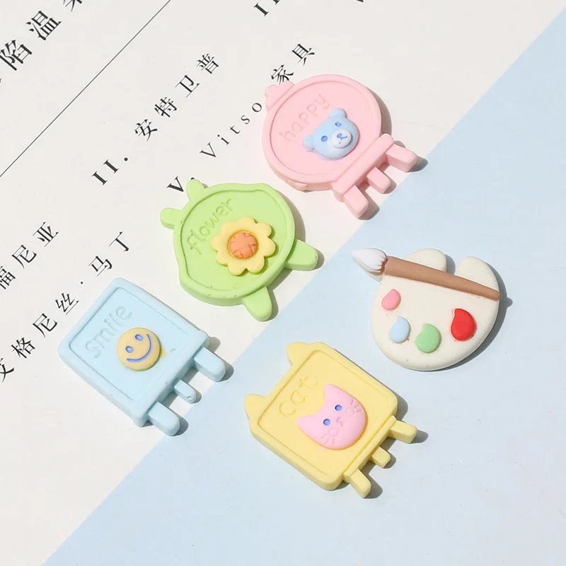 

10 шт. кавайная мультяшная художественная Палитра с плоским основанием кабошоны из смолы украшения для телефона чехол украшение