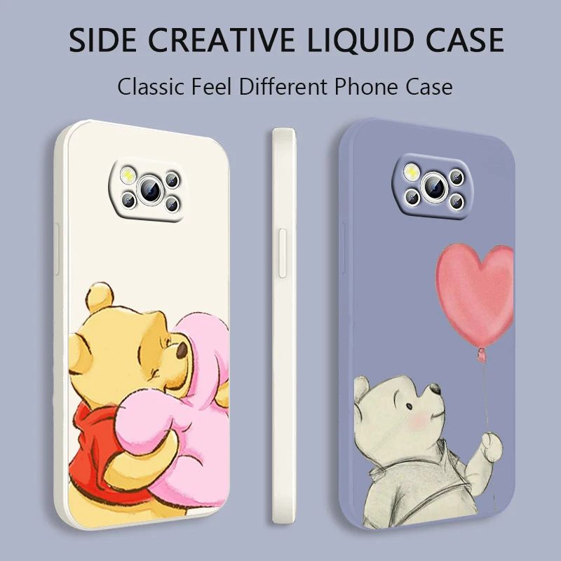 

Phone Case For Xiaomi Mi Poco X4 X3 C40 C31 C3 M4 M3 F4 F3 GT Pro NFC 5G Armour Winnie the Pooh Disney Cute Liquid Rope Cover