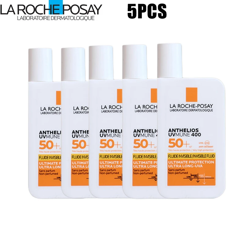 

5pcs La Roche Posay Sunscreen SPF 50+ Face Sunscreen Oil-Free Ultra-Light Fluid Broad Spectrum Universal Tint Body Sunscreen
