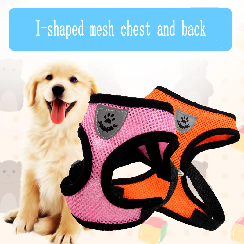 

1PC Multiple Sizes Multiple Colors Optional Pet Chest and Back Traction Mesh Set with Reflective Strips Through Pet Supplies