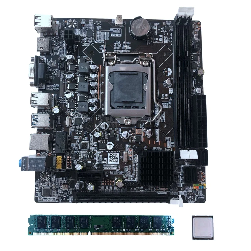 

B75 комплект материнской платы с процессором I3 2100 + 4G DDR3 ОЗУ LGA 1155 2XDDR3 1066/1333/1600 МГц ОЗУ USB3.0 SATA3 материнская плата