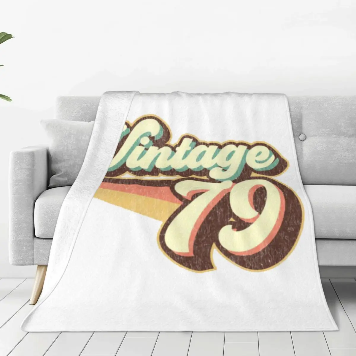 

Vintage 1979 blanket travel anime blanket warm furry winter comforter minimalist art design color microfiber Anti-pilling fluffy