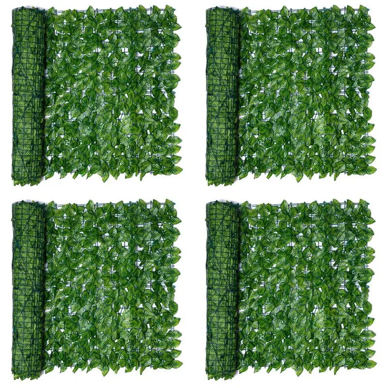 Hot 4X Artificial Privacy Fence Screen Faux Ivy Leaf Screening Hedge For Indoor Decor Garden Backyard Patio Decoration