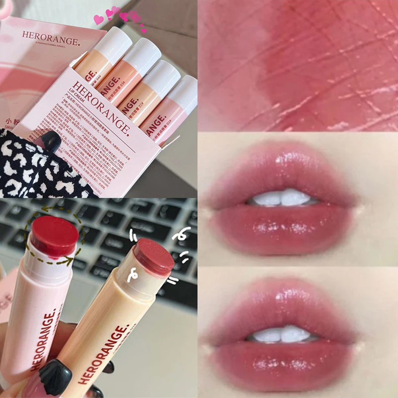 

Colored Lip Balm Set Moisturizing Clear Rose Black Tea Lip Stick Primer Nude Makeup Cute Jelly Tinted Lip Gloss Plump Lip Care