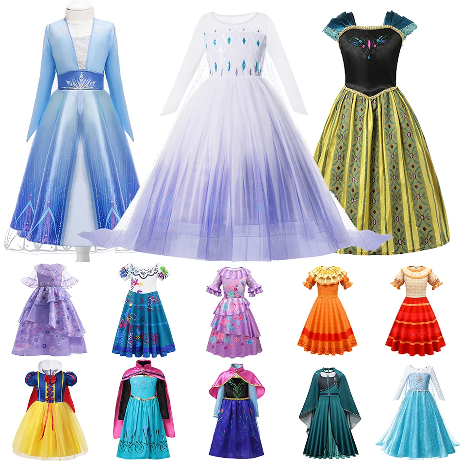 Gefrorene 2 Kostüm für Mädchen Prinzessin Kleid Kinder Schnee Königin Cosplay Madrigal Kleidung Anna Elsa Kleid Up Fancy Kleidung 2-10Yrs
