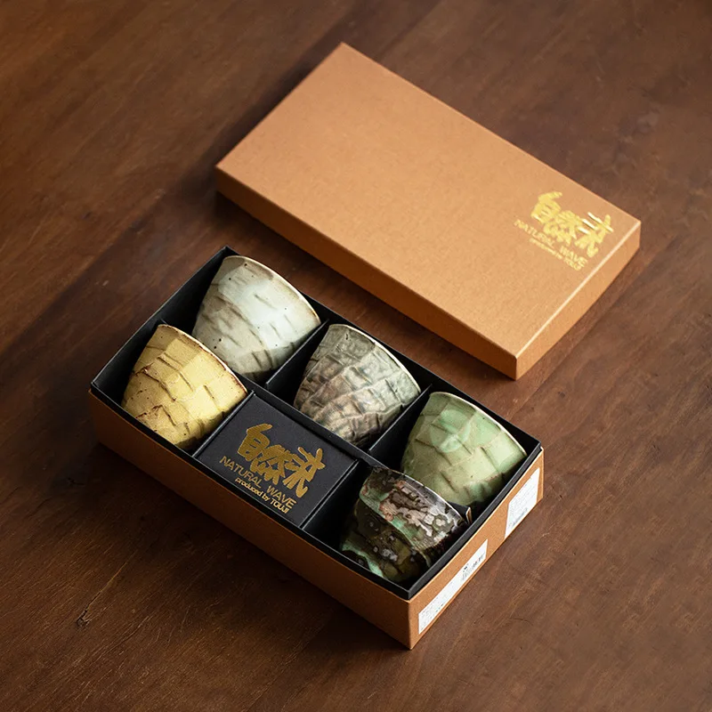 

Japanese Retro Matsuma Ceramic Tea Cup Set Kung Fu Tea Set Accessories Gift Box Set Mugs Coffee Cups