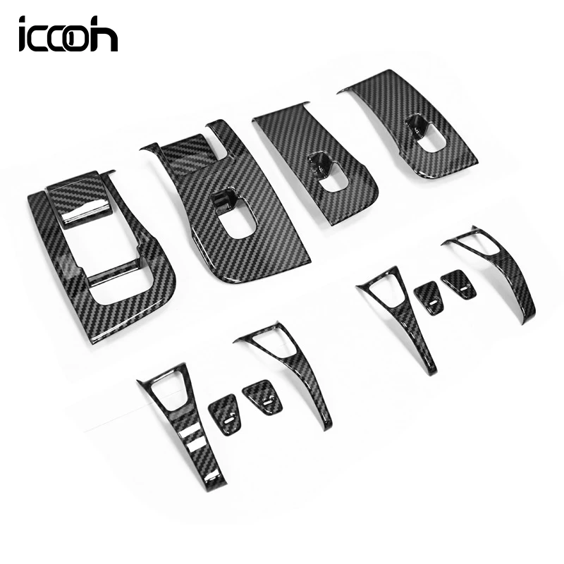 

ICOO 14 шт. автомобильный стеклоподъемник, наклейка из углеродного волокна s для Tesla Model 3 Y, декоративная наклейка для автомобиля